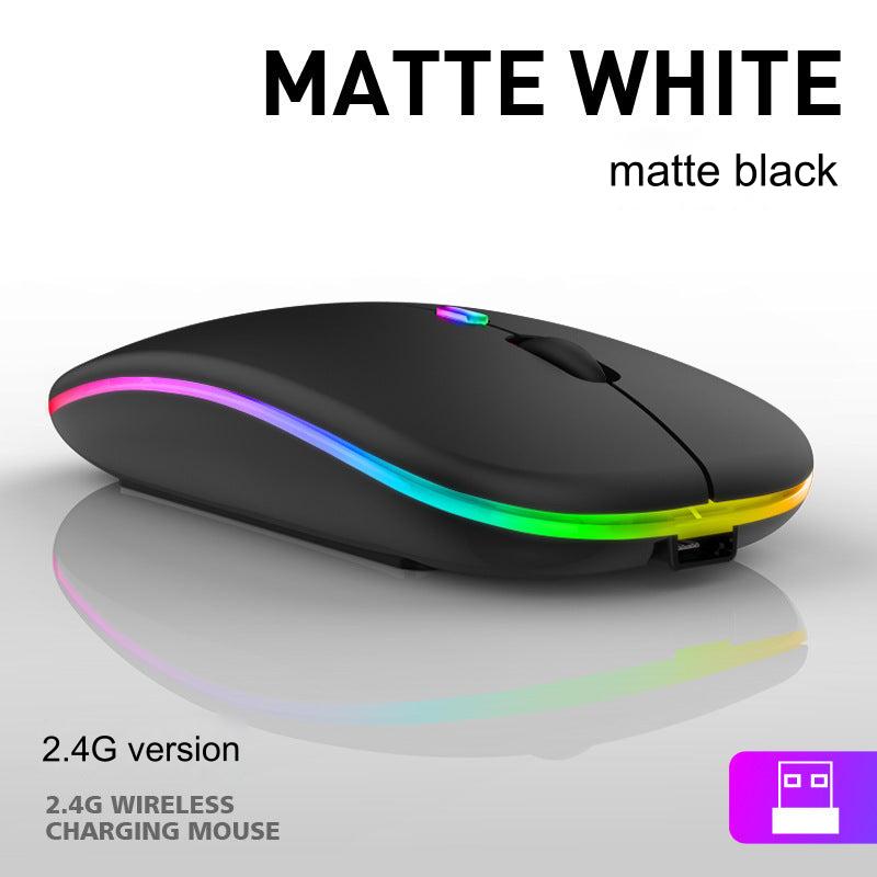 Wireless Bluetooth Dual-Mode Mouse - Silent & Rechargeable Gaming Mouse for Laptops - 2.4G Light-Up Wireless Mouse