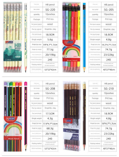 12-Pack Premium HB Pencils with Erasers - Perfect for Students and Artists