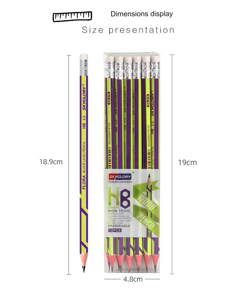 12-Pack Premium HB Pencils with Erasers - Perfect for Students and Artists