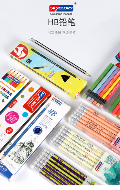 12-Pack Premium HB Pencils with Erasers - Perfect for Students and Artists