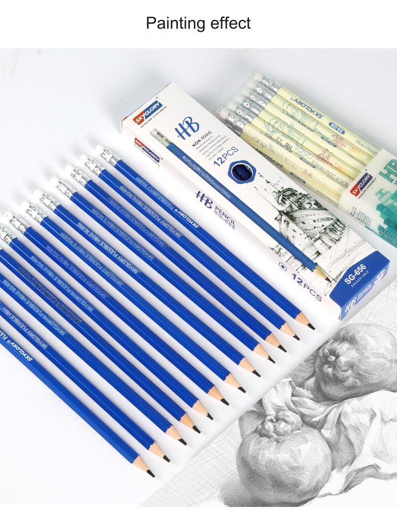 12-Pack Premium HB Pencils with Erasers - Perfect for Students and Artists