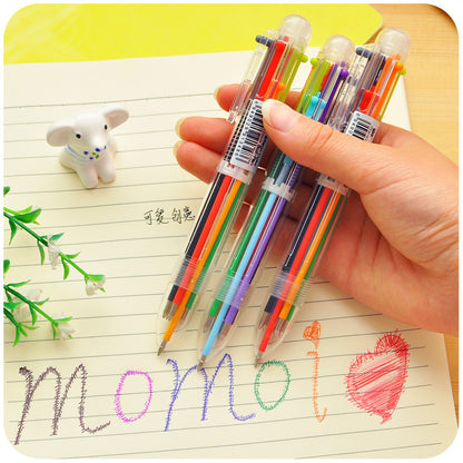 retractable multicolor ballpoint pen angled view