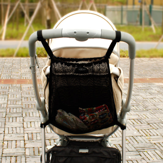 mesh baby stroller organizer black color