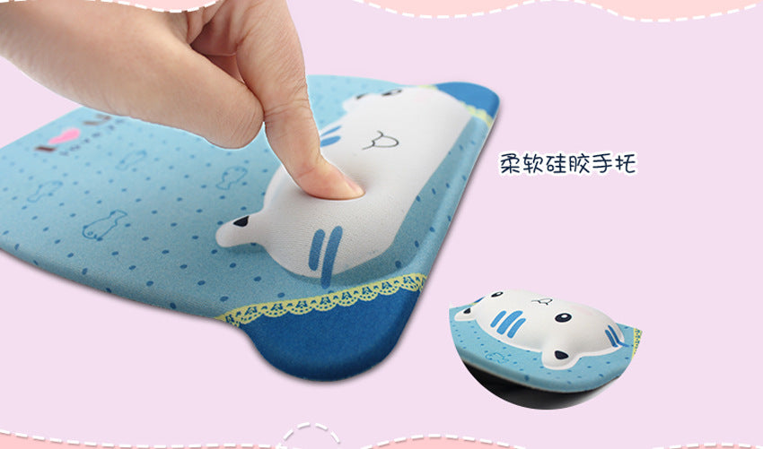 Cute Cartoon Silicone Wrist Support Mouse Pad - Ergonomic Office Desk Accessory