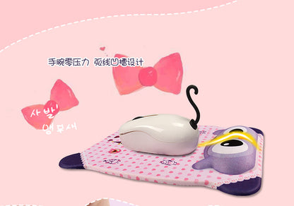 Cute Cartoon Silicone Wrist Support Mouse Pad - Ergonomic Office Desk Accessory