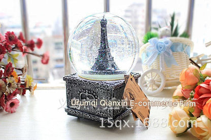 elegant crystal ball music box during celebration