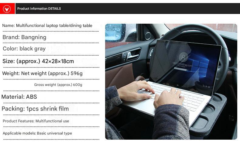 compact portable car steering tray in use