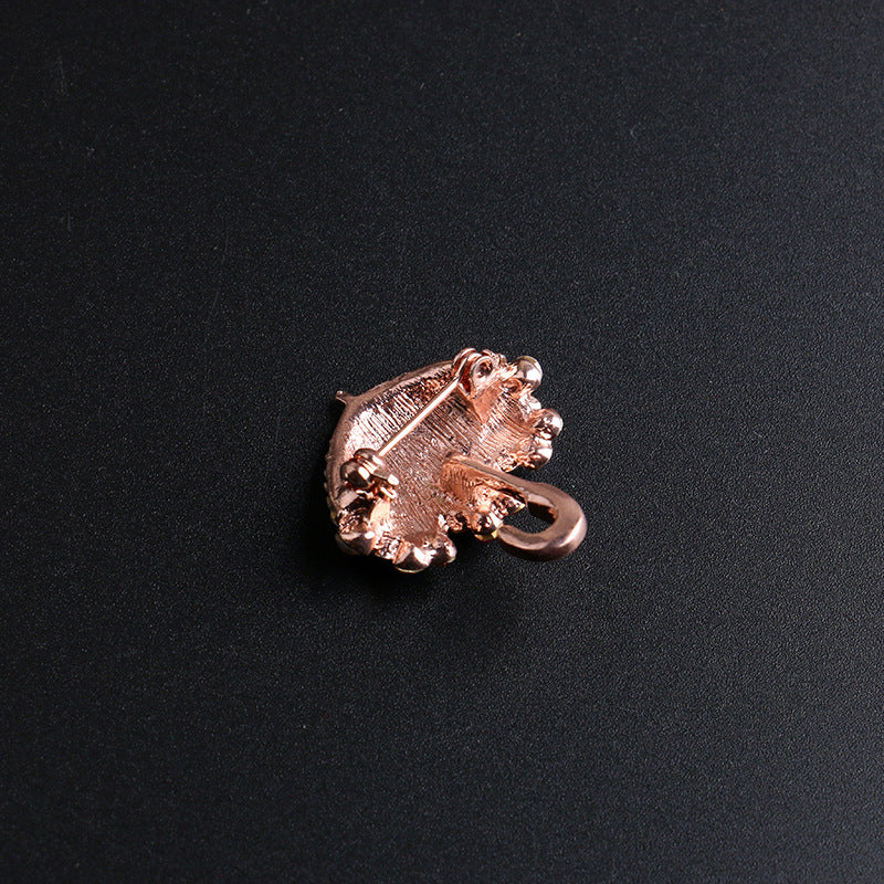 Rhinestone brooch on a jacket lapel