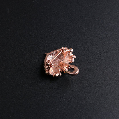 Rhinestone brooch on a jacket lapel