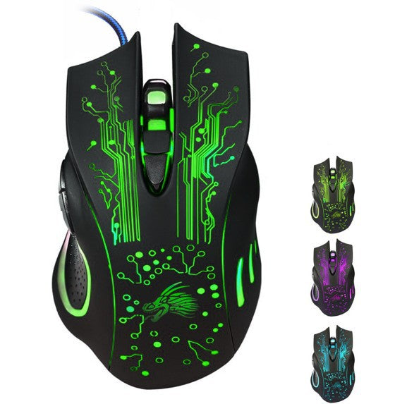 RGB Gaming Mouse - Ergonomic Wired 2400 DPI USB Optical Mouse with Colorful LED Backlight