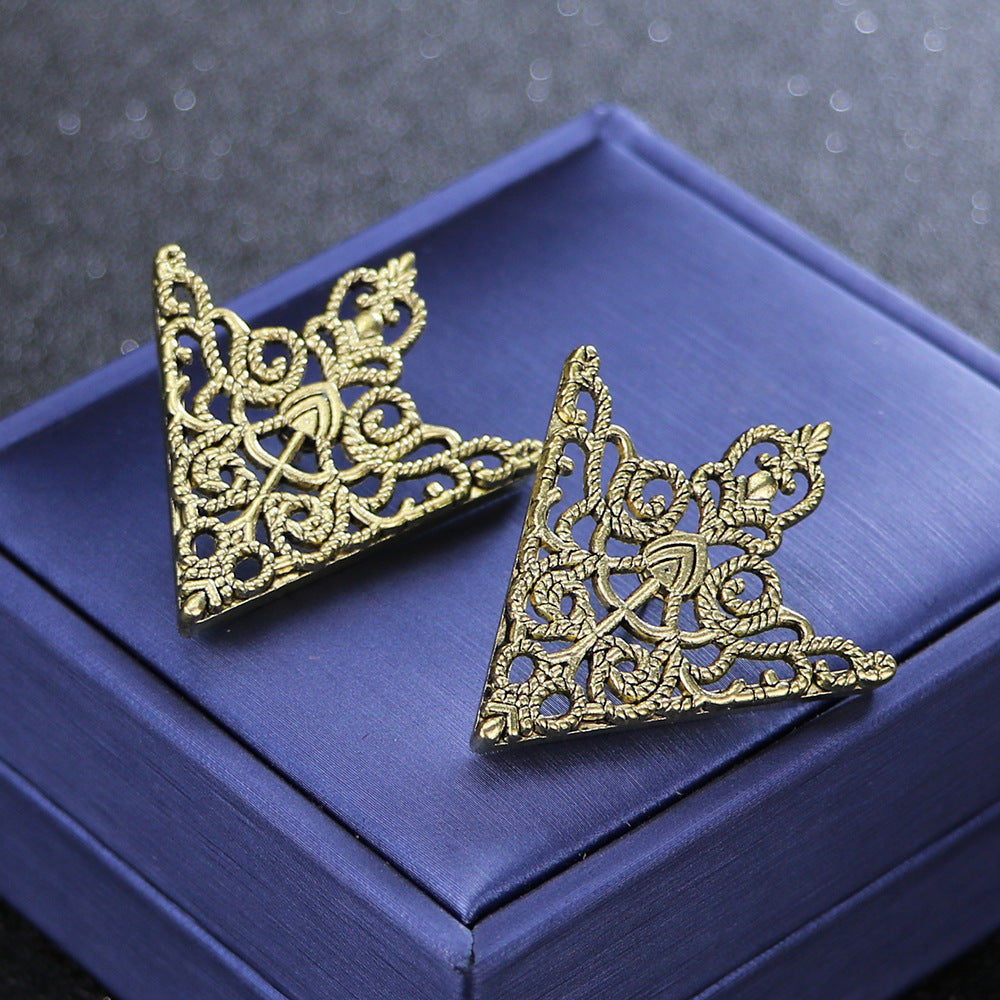 Silver geometric lapel pin
