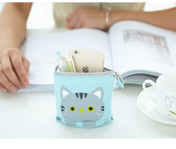 Multifunctional Canvas Pencil Case view from top