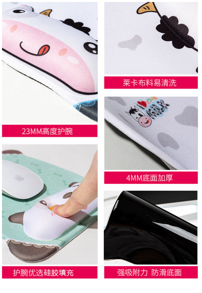 Cute Cartoon Silicone Wrist Support Mouse Pad - Ergonomic Office Desk Accessory