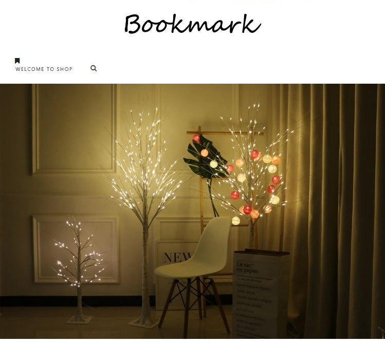 festive LED birch tree home decor idea