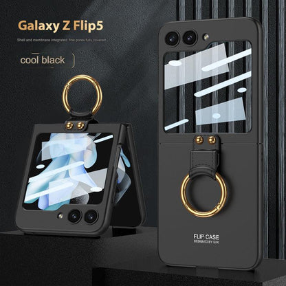 Ultra Slim Samsung Galaxy Z Flip 5 Full-Cover Case with Ring Stand - Stylish and Shockproof