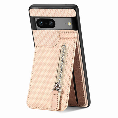 Carbon Fiber Wallet Phone Case with Stand for Google Pixel 8 & 7 Series - Versatile, Protective, and Stylish