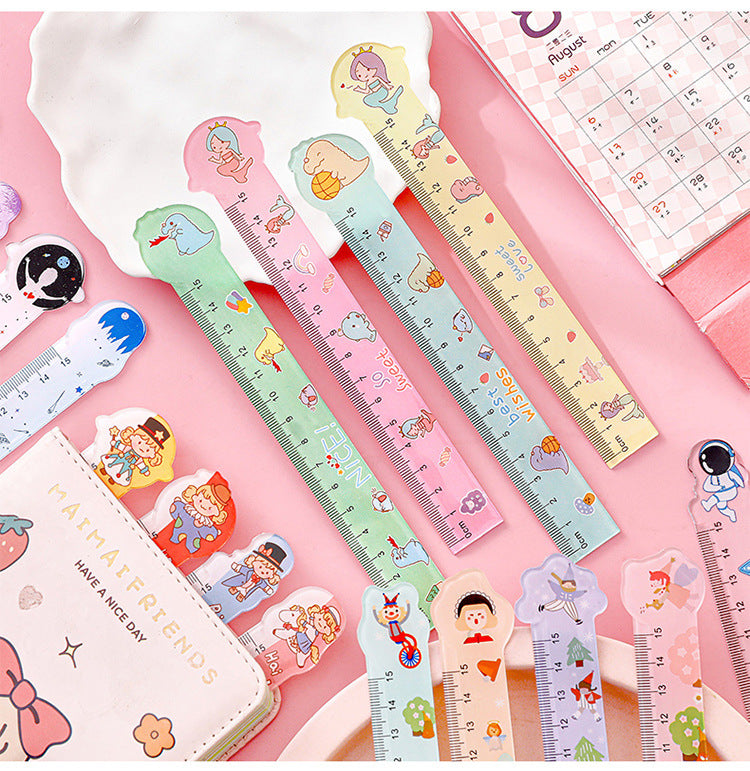 colorful cartoon ruler 15cm school drawing