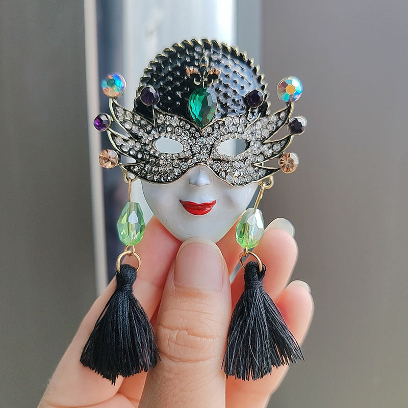 premium alloy floral brooch pin front view