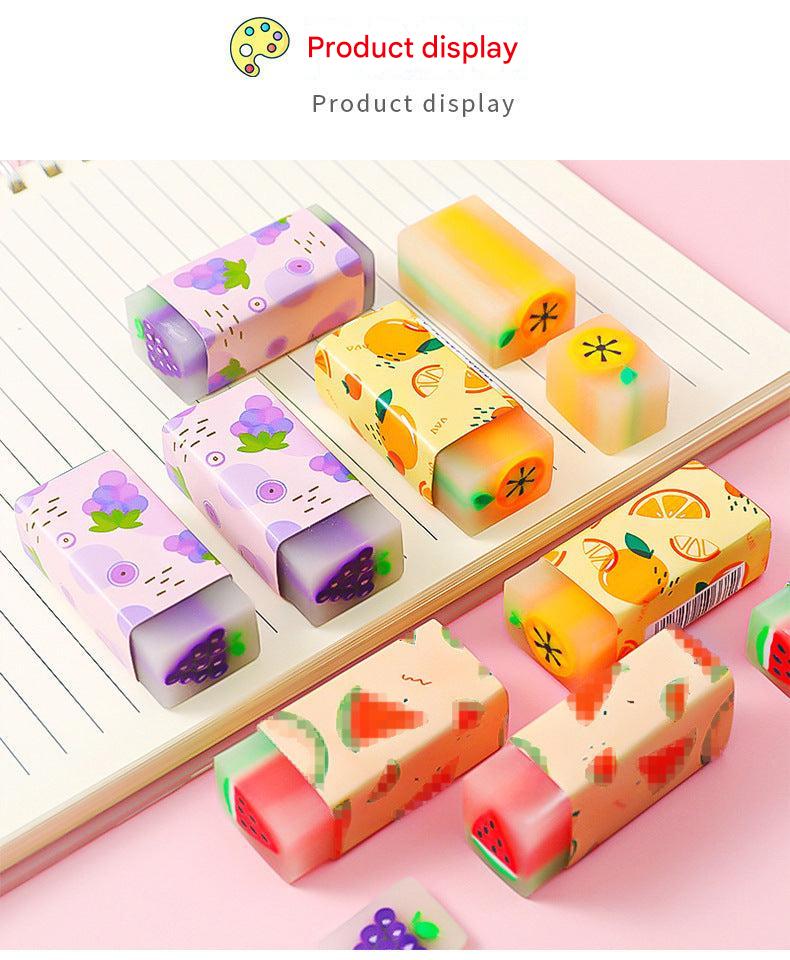 children's erasers with fruit designs