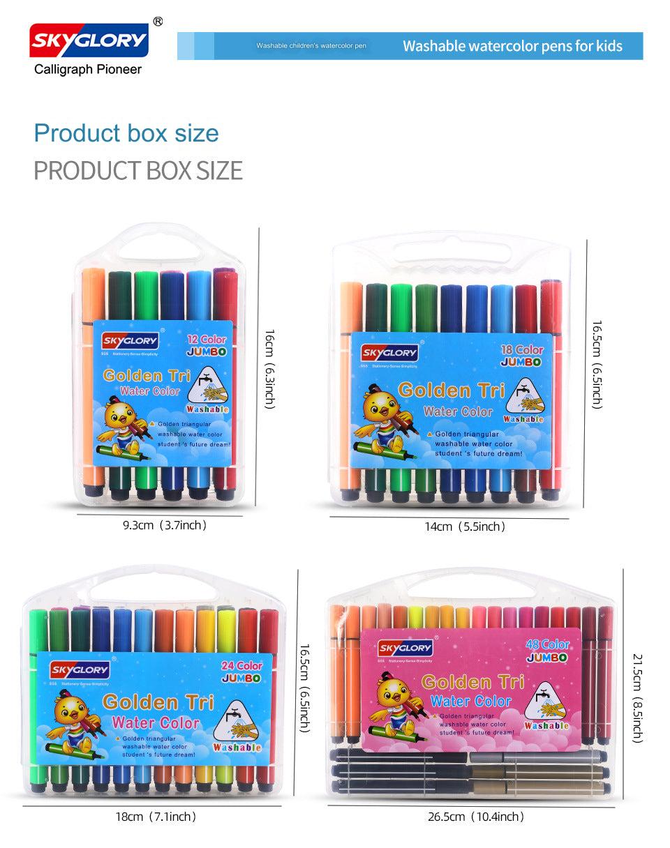 Skyglory 36-Color Children's Watercolor Brush Set – Non-Toxic Art Supplies for Kids' Creativity