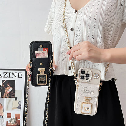 Chic Crossbody Phone Case Wallet for iPhone | Adjustable Shoulder Strap & Enhanced Protection