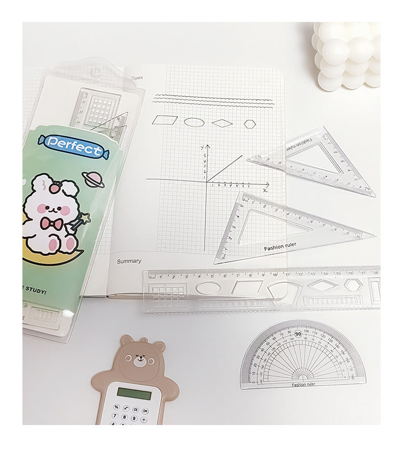 Smart cat-theme school geometry set image