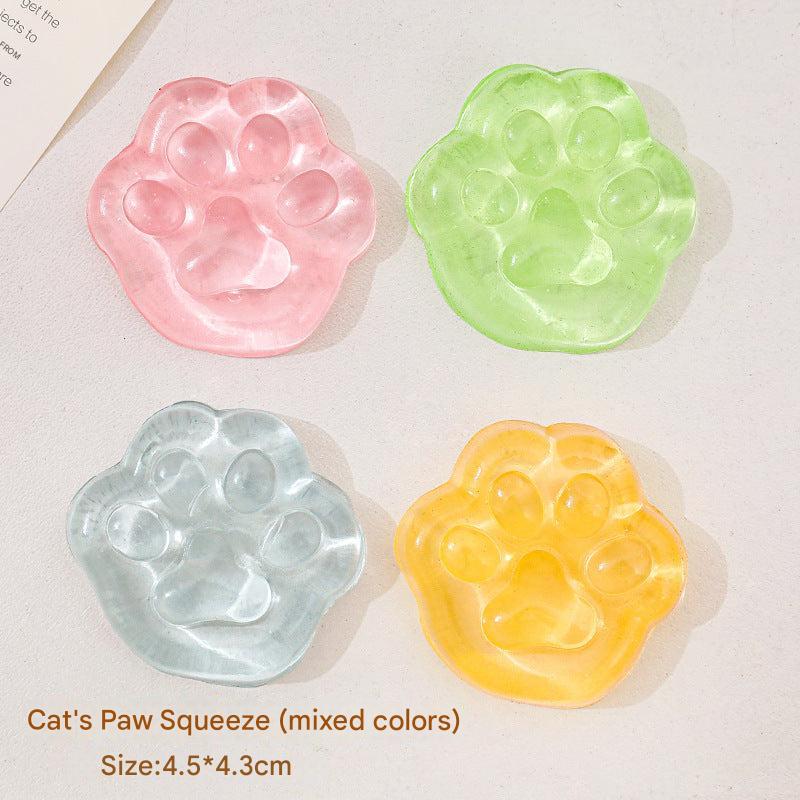 cat paw themed squishy stress toy