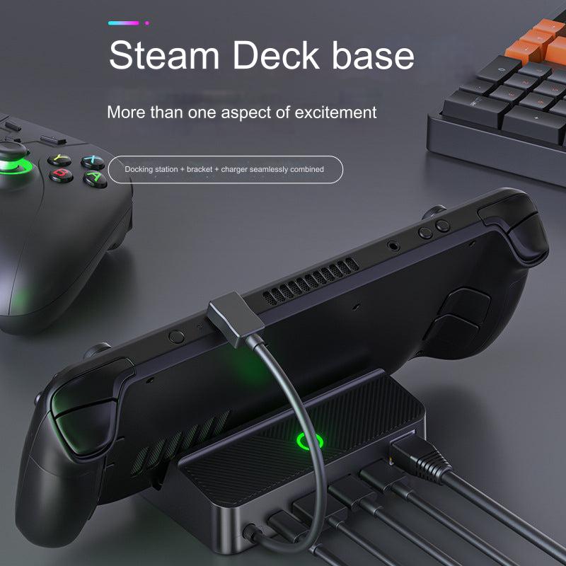 GameDeck Pro RGB Dock for Steam Deck - Anti-Slip Base with USB 3.0 Ports and 4K Output