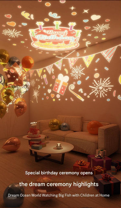 Kid’s room with bunny star projector