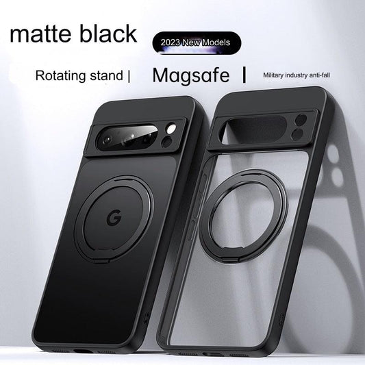 360-Degree Rotating Stand Case for Google Pixel 8/8A/8 Pro - Shockproof, Magnetic, and Fingerprint-Resistant