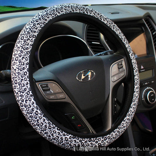 Elegant leopard print car steering wheel cover