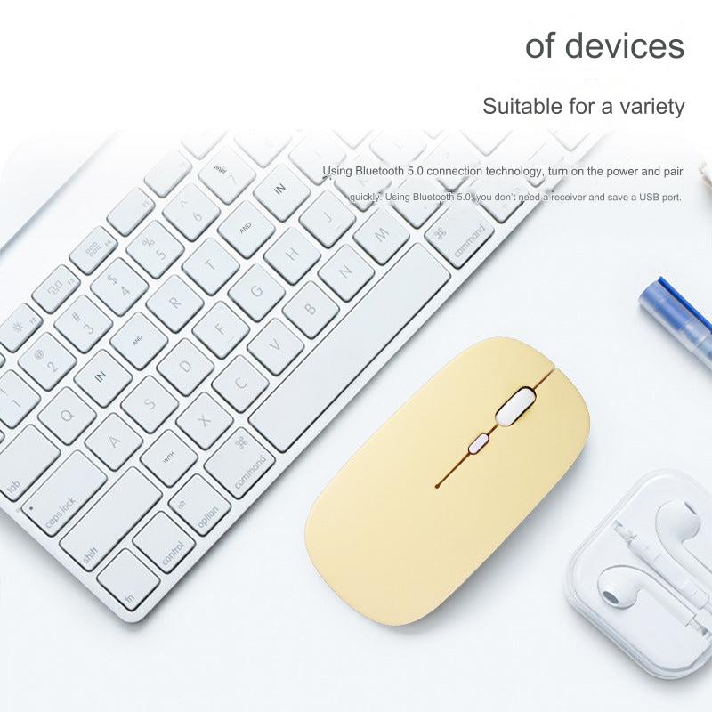 Wireless Bluetooth Rechargeable Mouse - Dual Mode 2.4G Silent Operation, Ergonomic Design for Apple and Huawei Devices