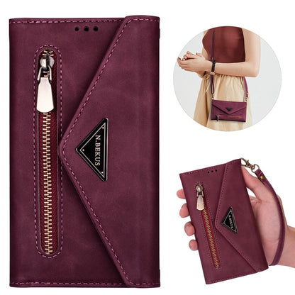 Premium PU Leather Wallet Case for iPhone & Samsung - Multi-Card Holder with Zipper Closure