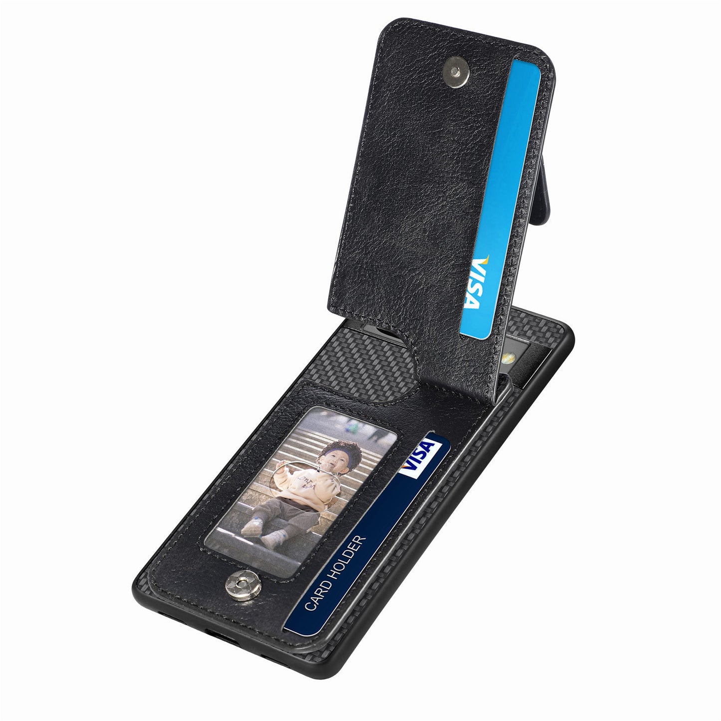 Carbon Fiber Wallet Phone Case with Stand for Google Pixel 8 & 7 Series - Versatile, Protective, and Stylish