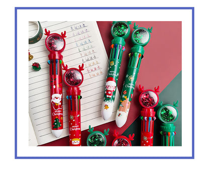 gift-worthy Christmas themed pen, multi ink colors