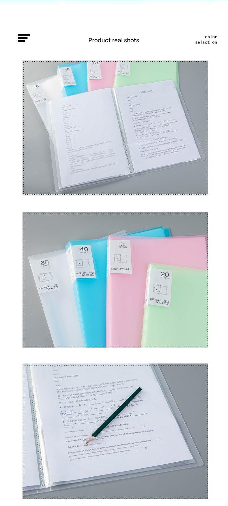 blue plastic binder A4 for office