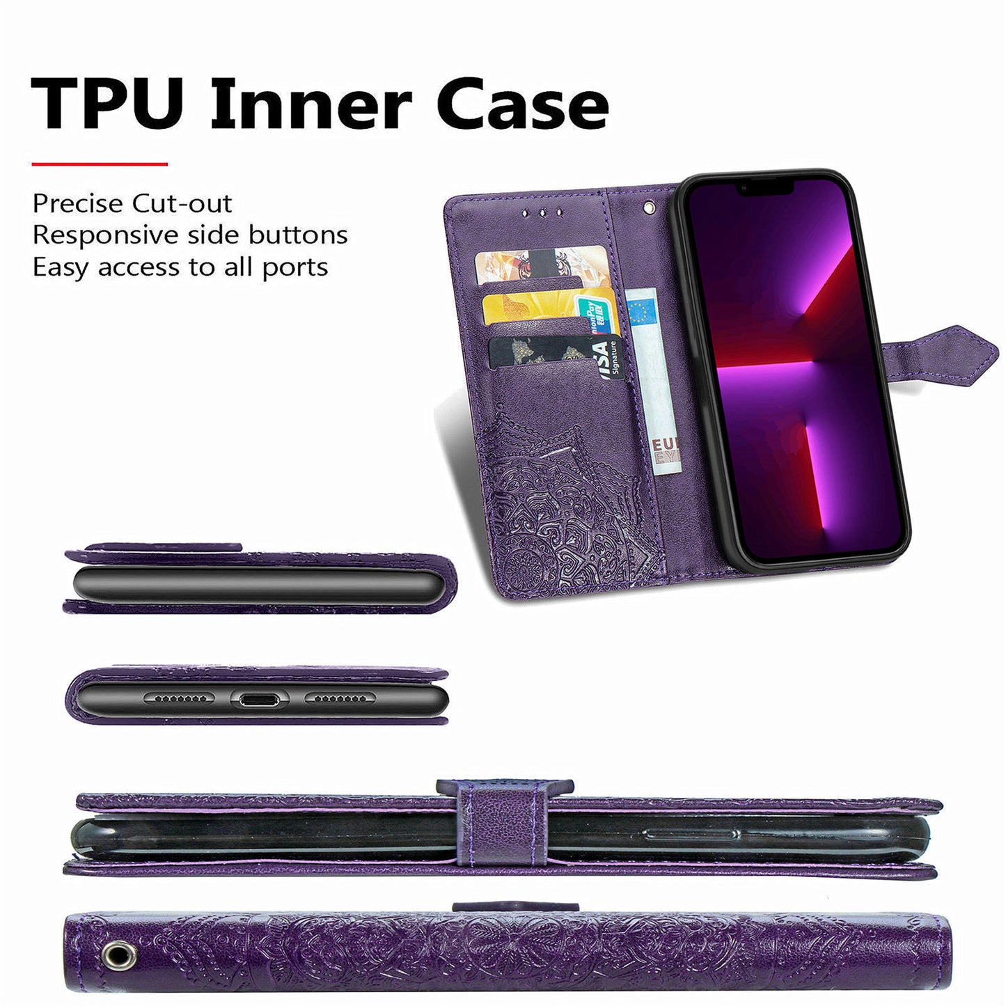 Premium Flip Case for iPhone & Samsung - Magnetic Stand, PU/TPU Material, Various Colors