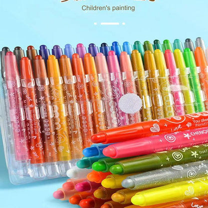 Colorful Rotating Crayon Set - Safe, Non-Toxic & Mess-Free for Kids - Ideal for Arts & Crafts Activities