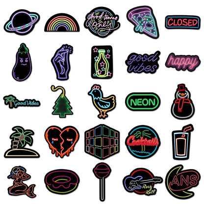 vibrant neon sticker pack