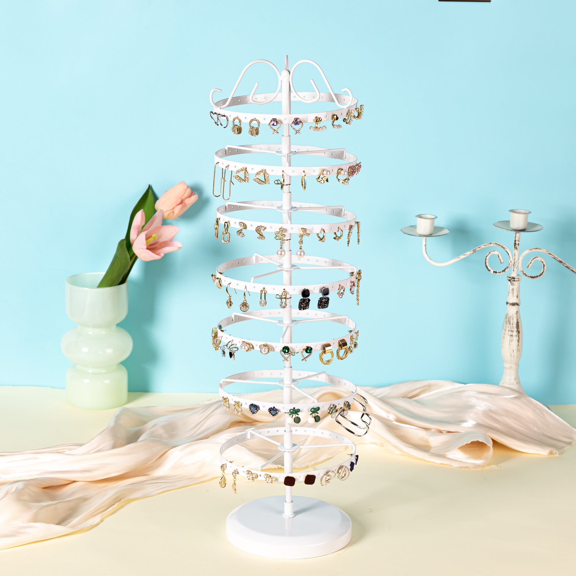 minimalist black rotating earring stand