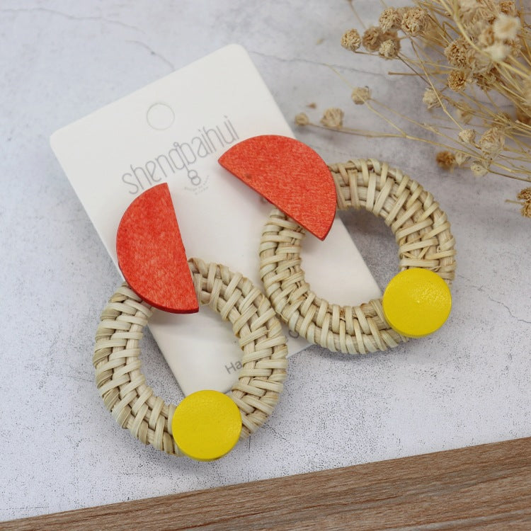 Unique Rattan Earrings Image 3