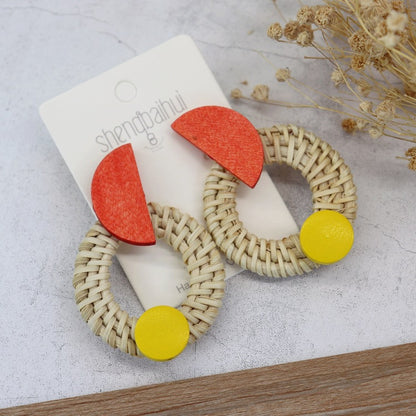 Unique Rattan Earrings Image 3