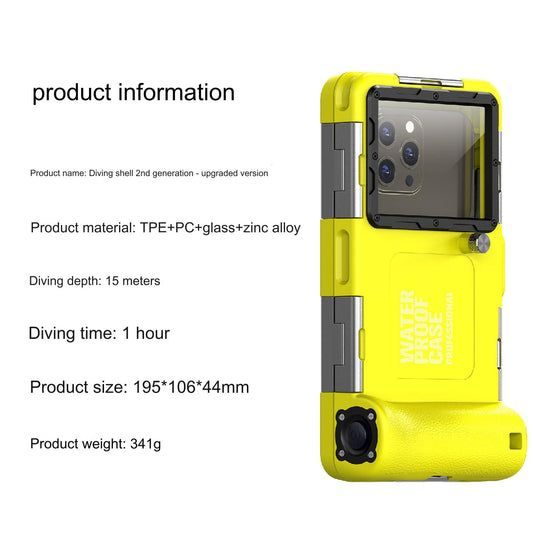 Ultra-Durable 15M Waterproof Diving Case for iPhone & Samsung - Anti-Shock & Impact-Resistant