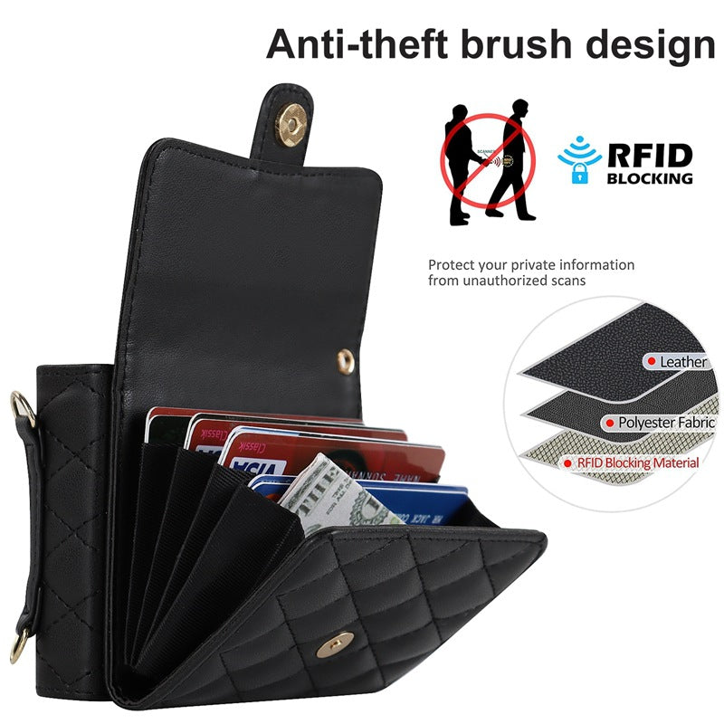 Stylish Protective Wallet Case for Samsung Z Flip Series - Multi-Color Crossbody Design