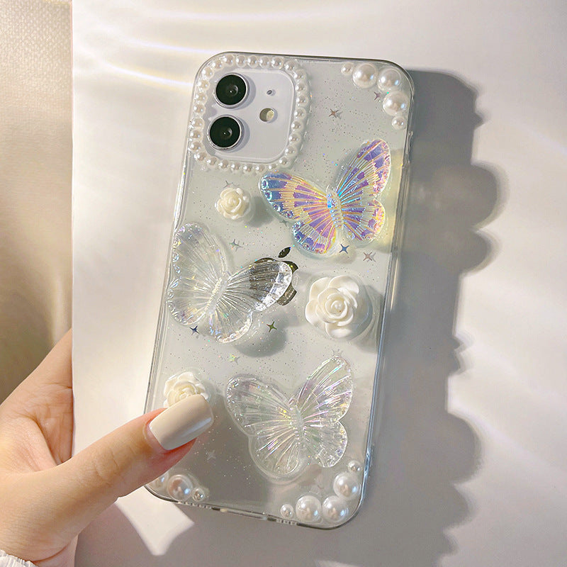 Premium Clear iPhone Case with Floral Design – Compatible with iPhone 7 to iPhone 15 Series