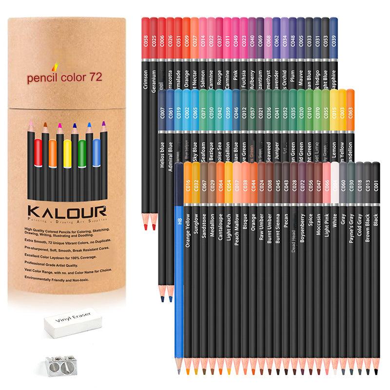 72-Color Professional Art Colored Pencils Set - Premium Oil-Based Drawing Pencils in Convenient Tub