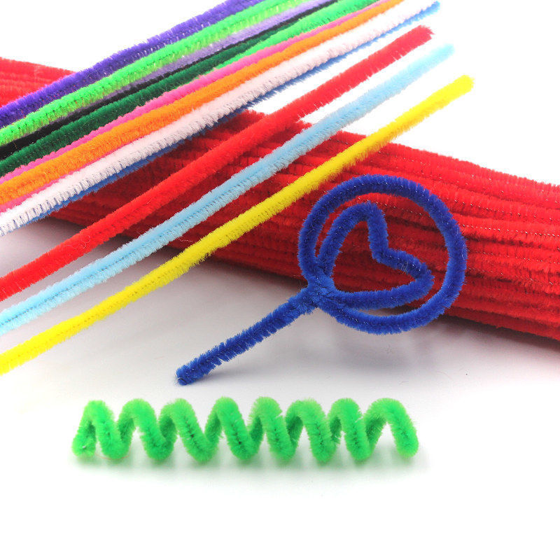 craft DIY fuzzy sticks in multiple colors