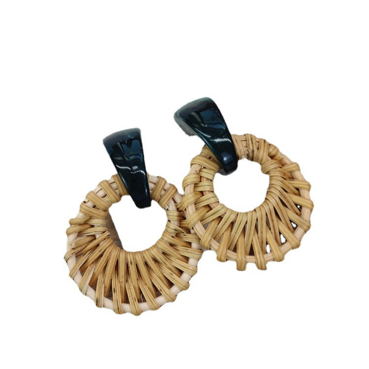 Unique Rattan Earrings Image 3