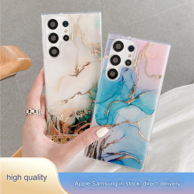 Stylish & Protective Marble Pattern Phone Case for Samsung S24 Ultra, S23, A54, S22 - Dual-Layer TPU+PC Design