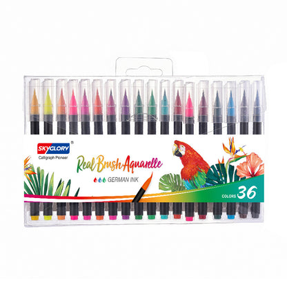 Skyglory Watercolor Brush Pen Set - 36 Vibrant Washable Colors for Art and Craft Projects